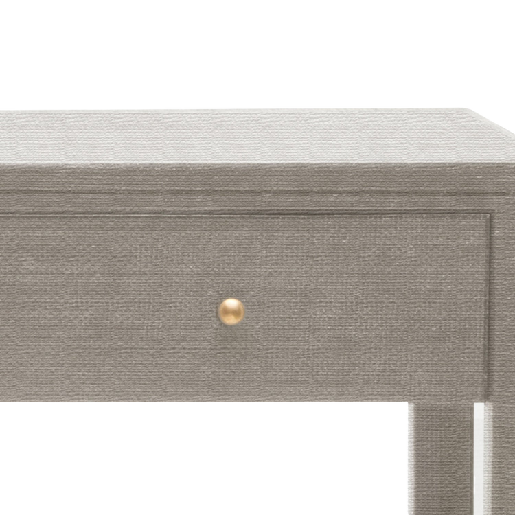 Gray Raffia Nightstand- Large