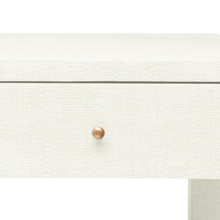 White Raffia Nightstand- Small