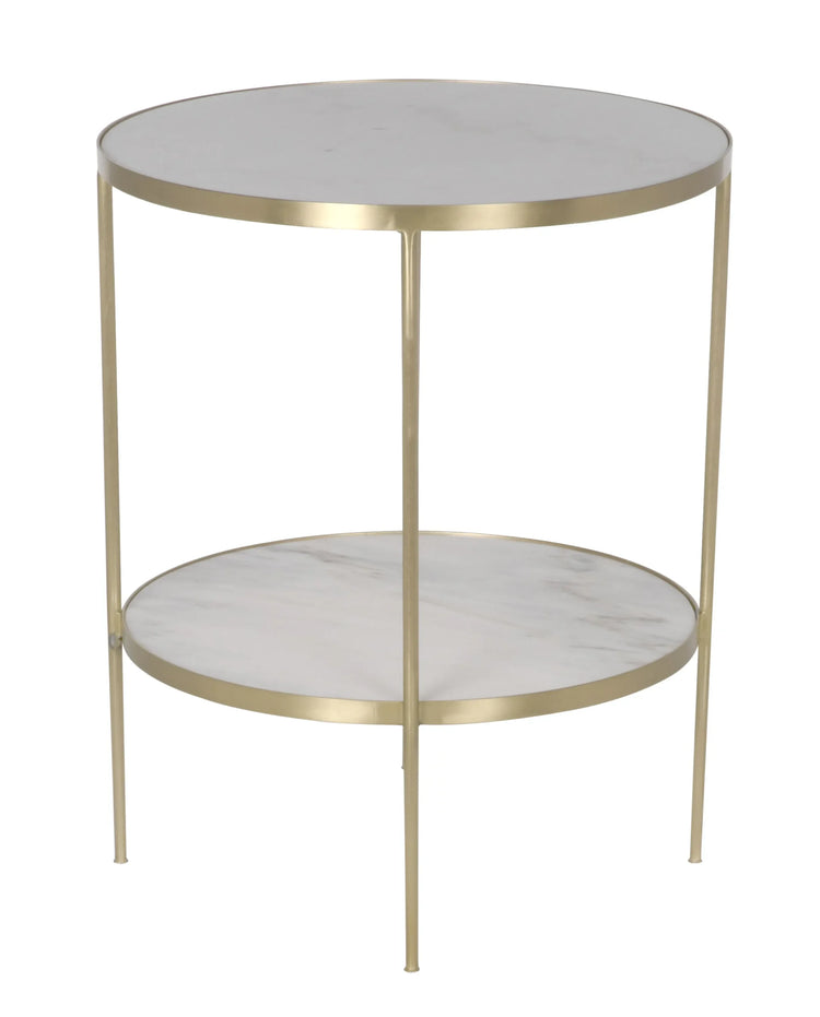 Tiered Marble End Table