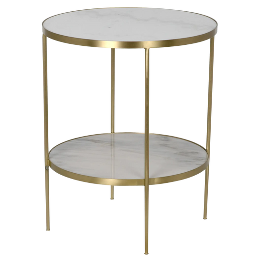 Tiered Marble End Table