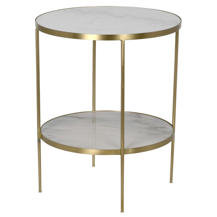 Tiered Marble End Table