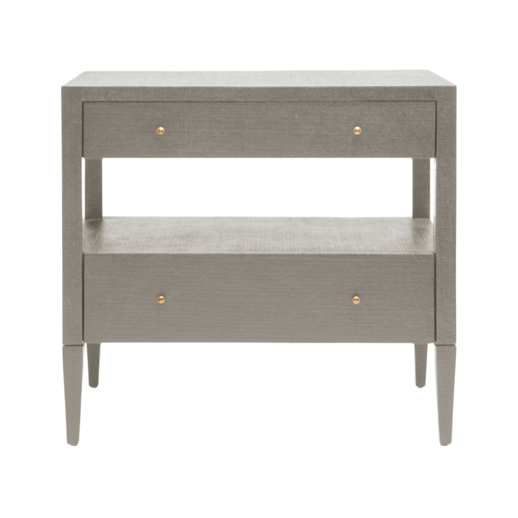 Gray Raffia Nightstand- Large